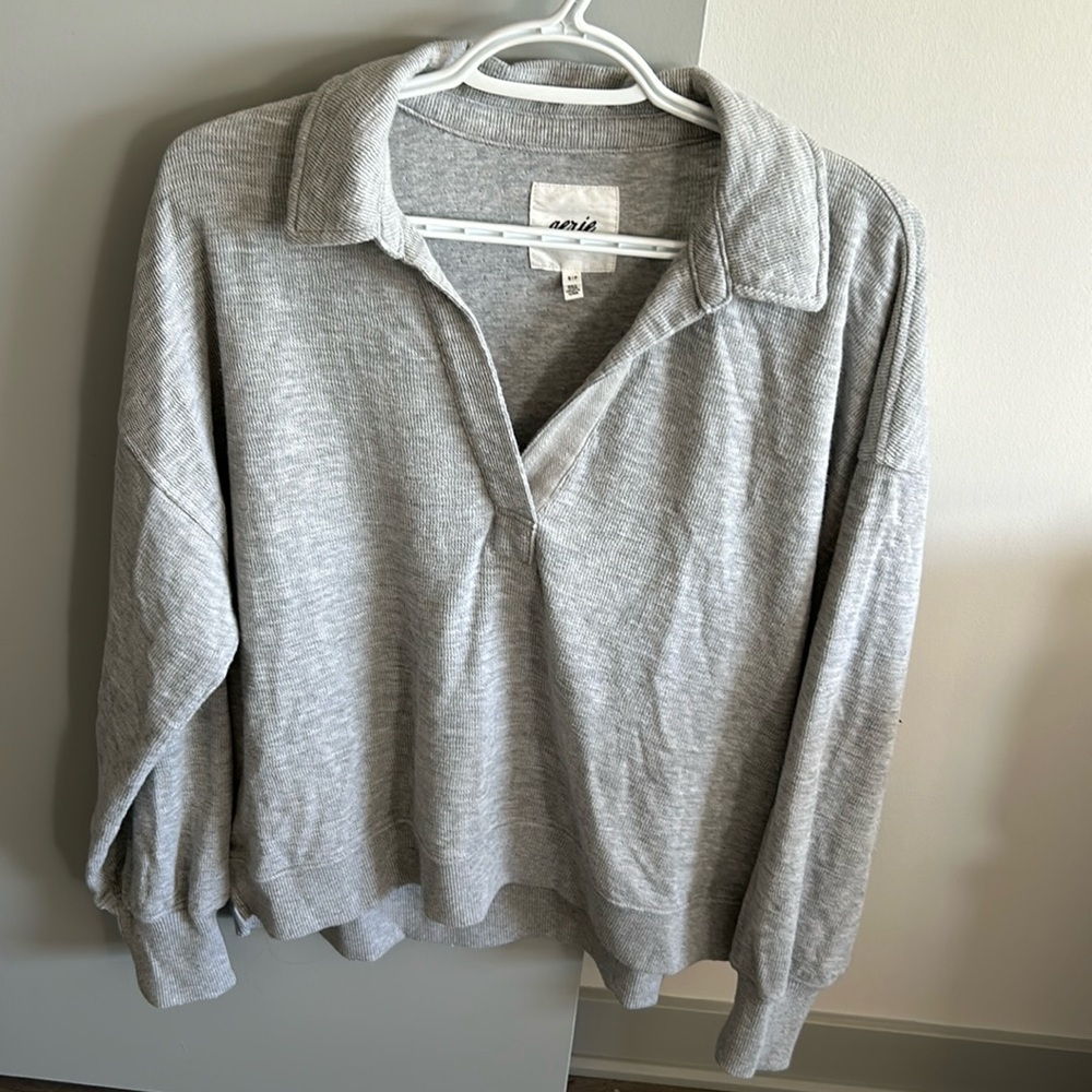 Aerie Polo V-Neck Sweater